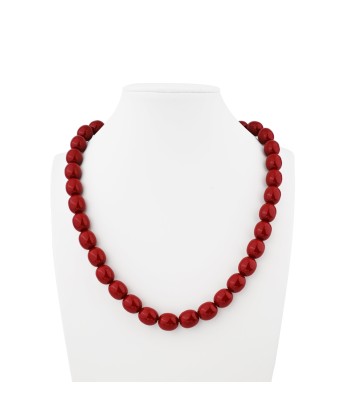 Red Amber Graduated Bead Statement Necklace sur le site 