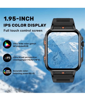 Smartwatch with 1.95 Inch Screen, Health Monitoring, IP68 Waterproof, Suitable for Men and Women Les magasins à Paris et en Île-de-France