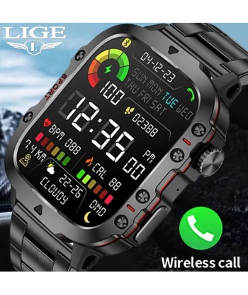 Rugged Military-Style Fitness Smart Watch for Android & IOS, Featuring 3ATM Waterproofing, Sport Functionality, and AI Voice Calling - Ideal for Outdoor Adventures meilleur choix