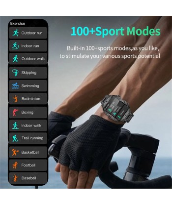 Rugged Military-Style Fitness Smart Watch for Android & IOS, Featuring 3ATM Waterproofing, Sport Functionality, and AI Voice Calling - Ideal for Outdoor Adventures meilleur choix