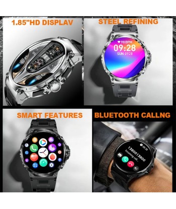 Smart Watch for Men with GPS Tracking, 1.85-Inch Display, Long Battery Life, & Health Monitoring Features Pour