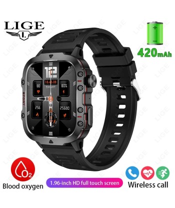 Rugged Military-Style Fitness Smart Watch for Android & IOS, Featuring 3ATM Waterproofing, Sport Functionality, and AI Voice Calling - Ideal for Outdoor Adventures meilleur choix