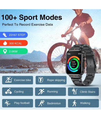 Smart Outdoor Military Watch for Sports Fitness with AI Voice, Waterproof & Bluetooth Call pour bénéficier 