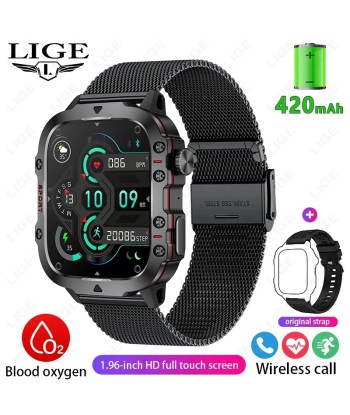 Rugged Military-Style Fitness Smart Watch for Android & IOS, Featuring 3ATM Waterproofing, Sport Functionality, and AI Voice Calling - Ideal for Outdoor Adventures meilleur choix