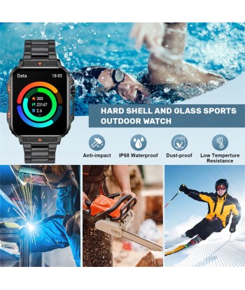 Smart Outdoor Military Watch for Sports Fitness with AI Voice, Waterproof & Bluetooth Call pour bénéficier 