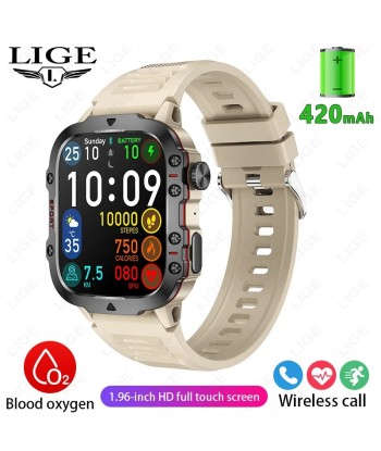 Rugged Military-Style Fitness Smart Watch for Android & IOS, Featuring 3ATM Waterproofing, Sport Functionality, and AI Voice Calling - Ideal for Outdoor Adventures meilleur choix