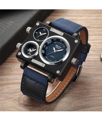 Luxury Designer Square-Face Watch with Three Time Zones for Men Venez découvrir notre 