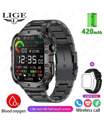 Rugged Military-Style Fitness Smart Watch for Android & IOS, Featuring 3ATM Waterproofing, Sport Functionality, and AI Voice Calling - Ideal for Outdoor Adventures meilleur choix