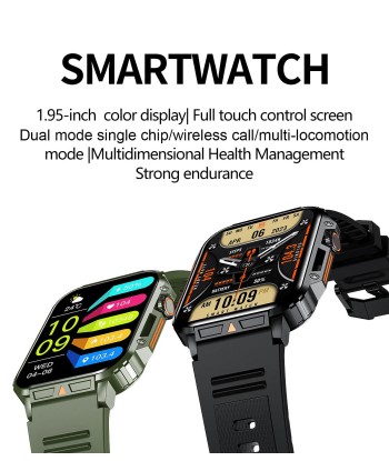 Smartwatch with 1.95 Inch Screen, Health Monitoring, IP68 Waterproof, Suitable for Men and Women Les magasins à Paris et en Île-de-France