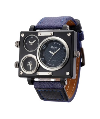 Luxury Designer Square-Face Watch with Three Time Zones for Men Venez découvrir notre 