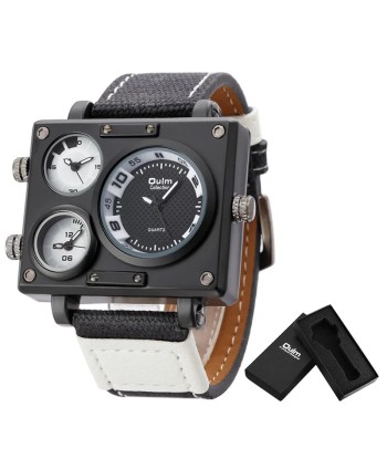 Luxury Designer Square-Face Watch with Three Time Zones for Men Venez découvrir notre 