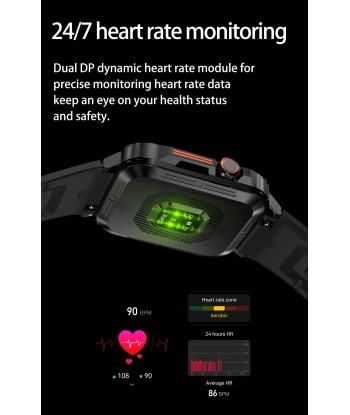 Smartwatch with 1.95 Inch Screen, Health Monitoring, IP68 Waterproof, Suitable for Men and Women Les magasins à Paris et en Île-de-France