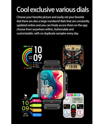 Smartwatch with 1.95 Inch Screen, Health Monitoring, IP68 Waterproof, Suitable for Men and Women Les magasins à Paris et en Île-de-France