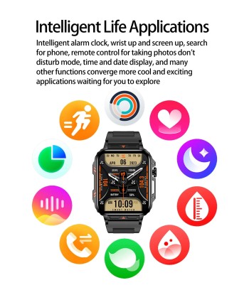 Smartwatch with 1.95 Inch Screen, Health Monitoring, IP68 Waterproof, Suitable for Men and Women Les magasins à Paris et en Île-de-France