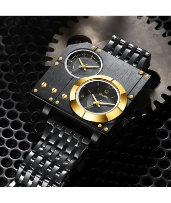 Stylish Square Men's Wristwatch with Luminous Quartz Clock and Stainless Steel Band hantent personnes