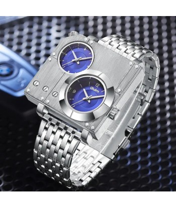 Stylish Square Men's Wristwatch with Luminous Quartz Clock and Stainless Steel Band hantent personnes