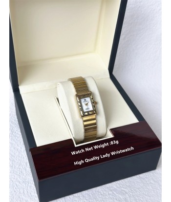 Luxury Square Steel Women's Wristwatch with Quartz Movement & Waterproof Design in Yellow Gold Tone de France