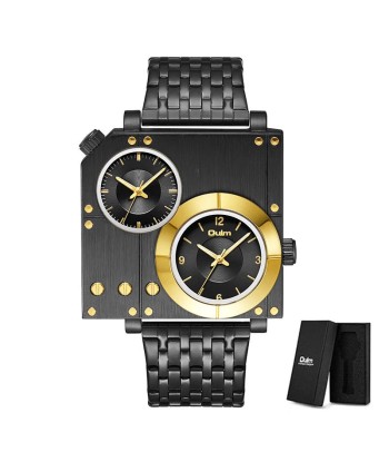 Stylish Square Men's Wristwatch with Luminous Quartz Clock and Stainless Steel Band hantent personnes