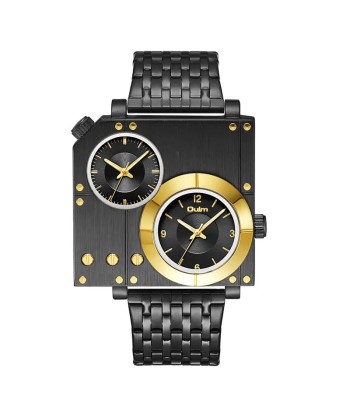 Stylish Square Men's Wristwatch with Luminous Quartz Clock and Stainless Steel Band hantent personnes