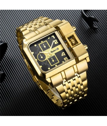 Stainless Steel Large Dial Luxury Men's Watch with Auto Date and Golden Clock. Comparez et commandez 