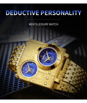 Stylish Square Men's Wristwatch with Luminous Quartz Clock and Stainless Steel Band hantent personnes