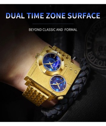 Stylish Square Men's Wristwatch with Luminous Quartz Clock and Stainless Steel Band hantent personnes