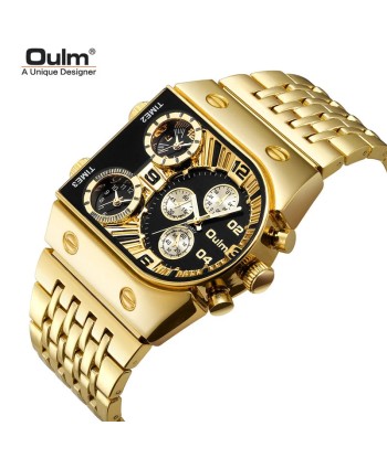 Men's Multi-Time Zone Analog Quartz Watch with Large Dial 50-70% off 