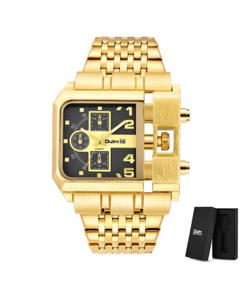 Stainless Steel Large Dial Luxury Men's Watch with Auto Date and Golden Clock. Comparez et commandez 