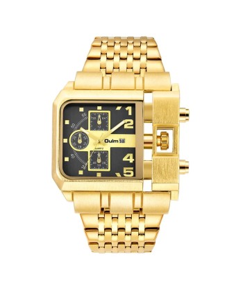 Stainless Steel Large Dial Luxury Men's Watch with Auto Date and Golden Clock. Comparez et commandez 