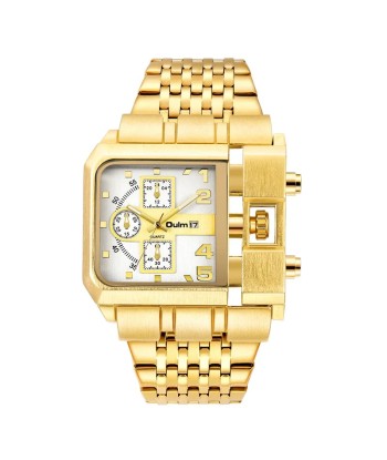 Stainless Steel Large Dial Luxury Men's Watch with Auto Date and Golden Clock. Comparez et commandez 