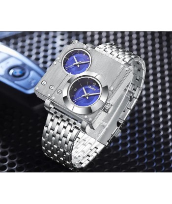 Stylish Square Men's Wristwatch with Luminous Quartz Clock and Stainless Steel Band hantent personnes