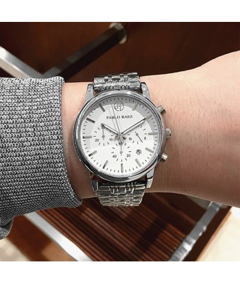 Stainless Steel Chronograph Luxury Wristwatch with Calendar and Quartz Movement for Men sur le site 