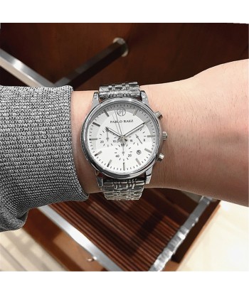 Stainless Steel Chronograph Luxury Wristwatch with Calendar and Quartz Movement for Men sur le site 