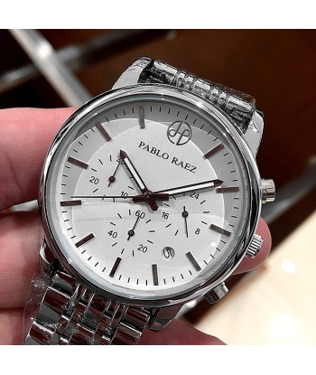 Stainless Steel Chronograph Luxury Wristwatch with Calendar and Quartz Movement for Men sur le site 