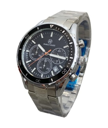 Luxury Black Steel Quartz Chronograph Watch for Men JUSQU'A -70%! 