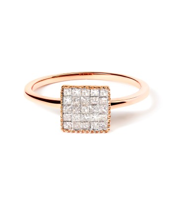 10K Rose Gold 1/3 Cttw Invisible Set Princess Cut Diamond Composite Square Shape Ring (H-I color, I1-I2 clarity) - Size 5 pas cher 