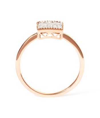 10K Rose Gold 1/3 Cttw Invisible Set Princess Cut Diamond Composite Square Shape Ring (H-I color, I1-I2 clarity) - Size 5 pas cher 