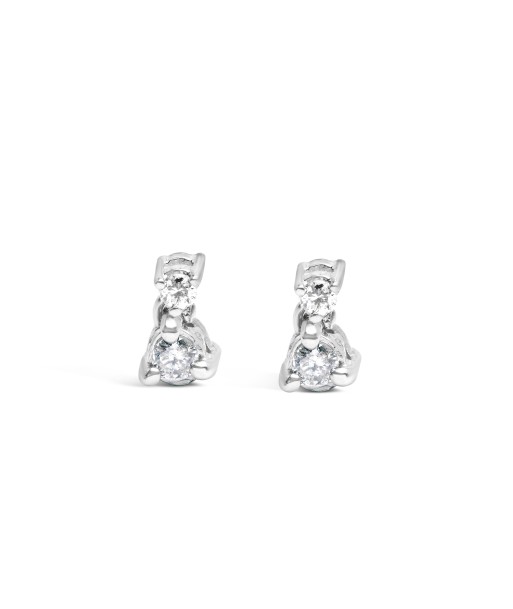 14K White Gold 1/4 Cttw Double Diamond Drop and Dangle Stud Earrings (H-I Color, SI1-SI2 Clarity) livraison gratuite