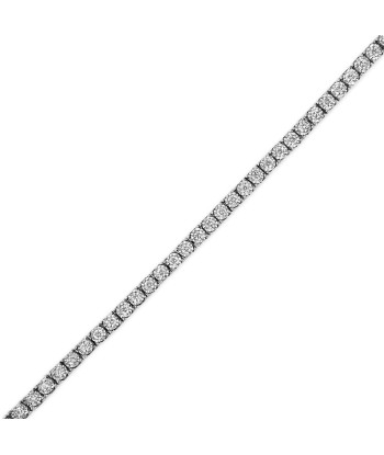 .925 Sterling Silver 1.0 Cttw Miracle Set Round-Cut Lab Grown Diamond Illusion Tennis Bracelet (F-G Color, VS2-SI1 Clarity) Size 7" les ligaments