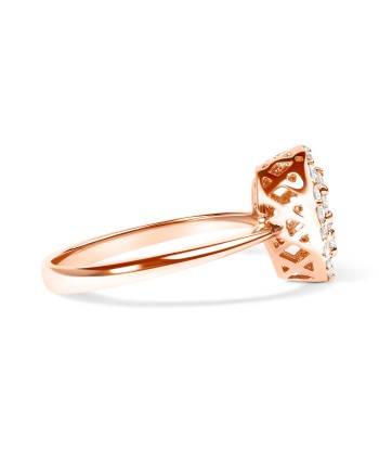 10K Rose Gold 3/8 Cttw Composite Diamond Pear Shaped Halo Promise Ring (I-J Color, I2-I3 Clarity) - Size 6 vente chaude votre 