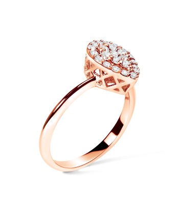 10K Rose Gold 3/8 Cttw Composite Diamond Pear Shaped Halo Promise Ring (I-J Color, I2-I3 Clarity) - Size 6 vente chaude votre 