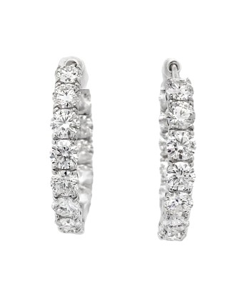 Genuine 8.41ct Moissanite Hoop Earrings Sterling Silver de l' environnement