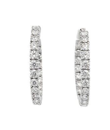 Natural 3.88ct Moissanite Hoop Earrings Sterling Silver Vous souhaitez 