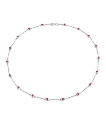 2.34 Carat Genuine Ruby .925 Sterling Silver Necklace chez Cornerstreet bien 