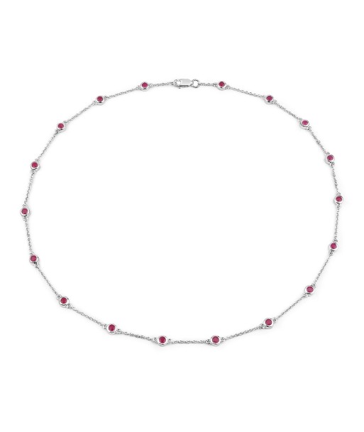 2.34 Carat Genuine Ruby .925 Sterling Silver Necklace chez Cornerstreet bien 