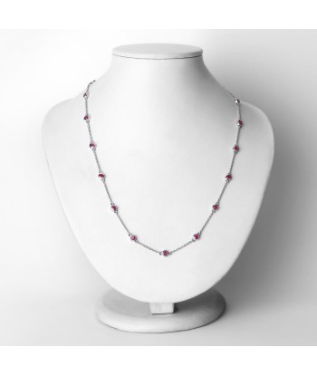 2.34 Carat Genuine Ruby .925 Sterling Silver Necklace chez Cornerstreet bien 