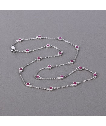 2.34 Carat Genuine Ruby .925 Sterling Silver Necklace chez Cornerstreet bien 