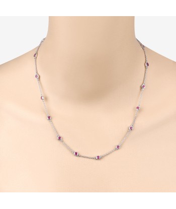 2.34 Carat Genuine Ruby .925 Sterling Silver Necklace chez Cornerstreet bien 