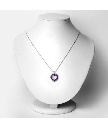 1.60 Carat Genuine Amethyst .925 Sterling Silver Pendant les ligaments