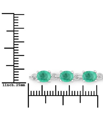 1.68 Carat Genuine Emerald .925 Sterling Silver Bracelet À commander